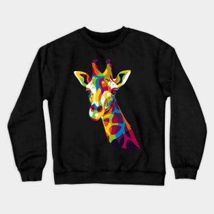 The Colorful Giraffe Head Crewneck Sweatshirt